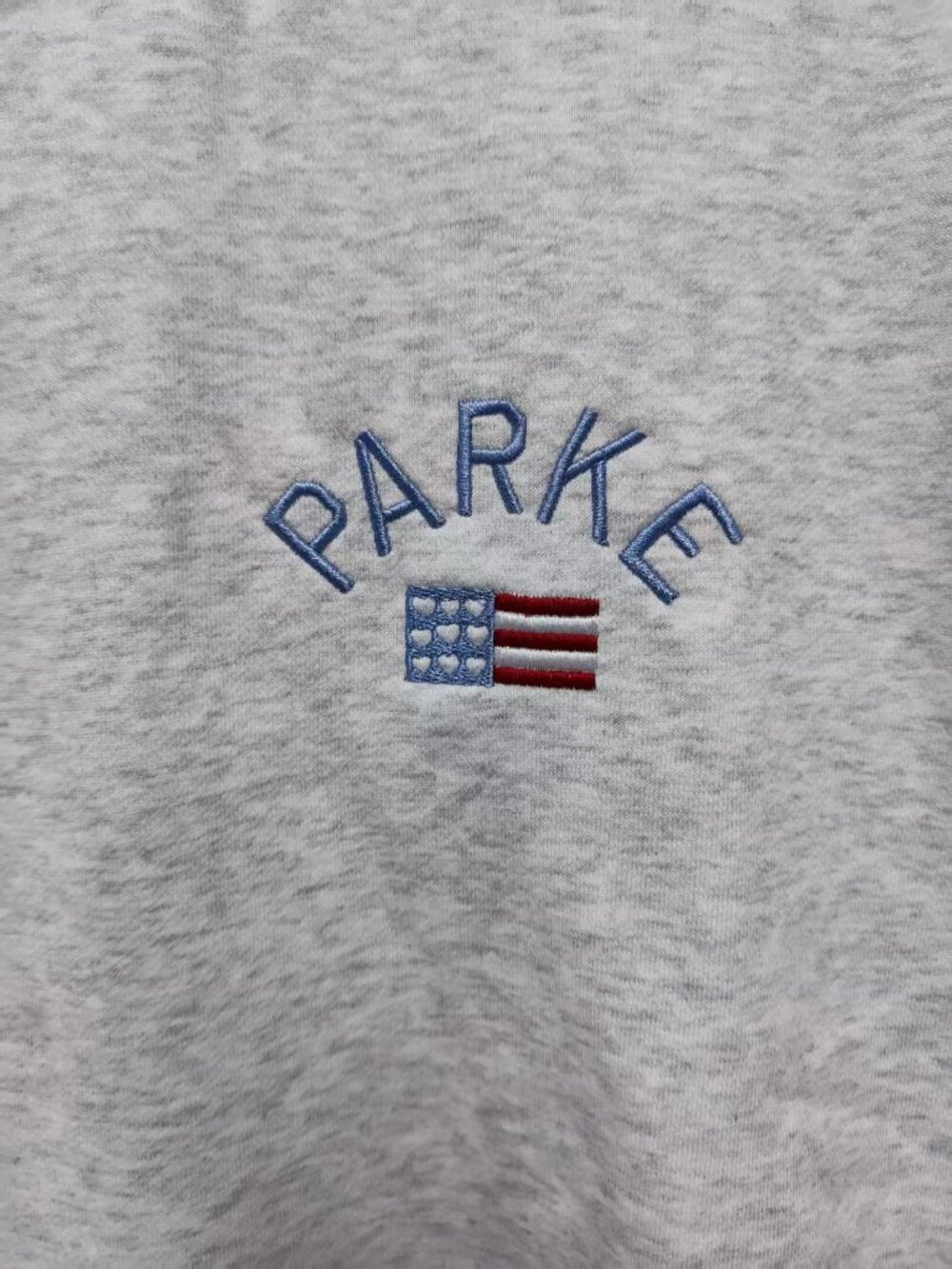 Size S/M Parke Mock Neck Embroidered Flag Logo Sweatshirt - Picture 6 of 6